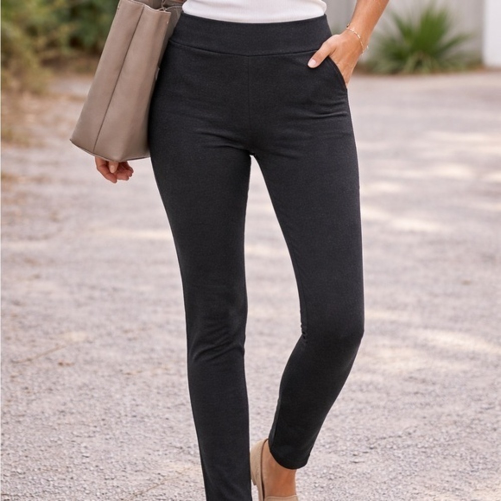 Mario Serrani Pull On Knit Pants M Gray